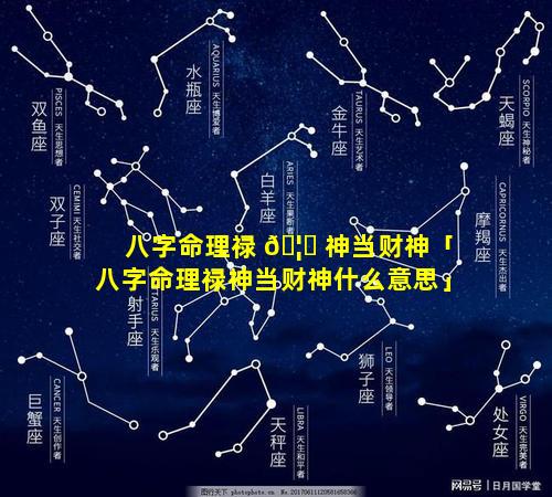 八字命理禄 🦋 神当财神「八字命理禄神当财神什么意思」